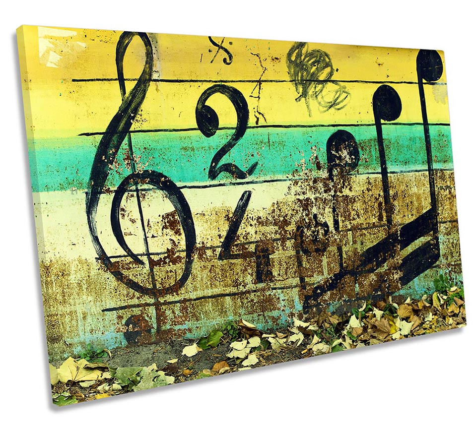 Abstract Grunge Music Notes