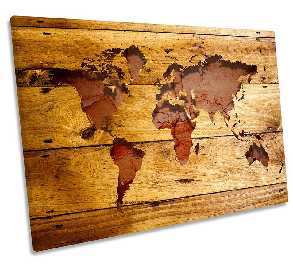 Map World Wooden