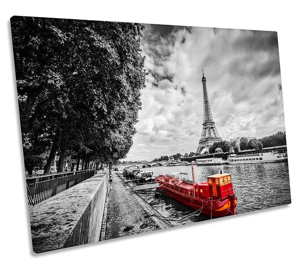 Eiffel Tower Red Boat