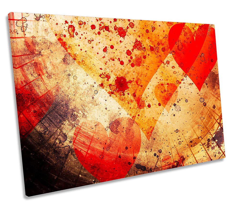 Abstract Red Heart Music Notes