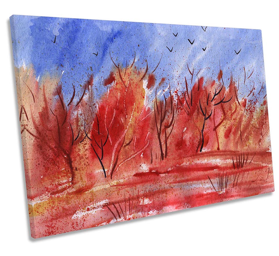 Red Landscape Forest Repro