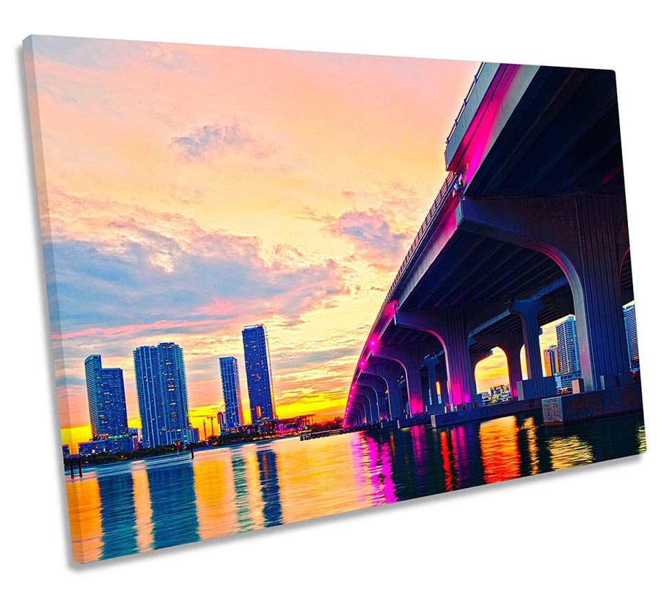 Miami Florida Bridge Sunset
