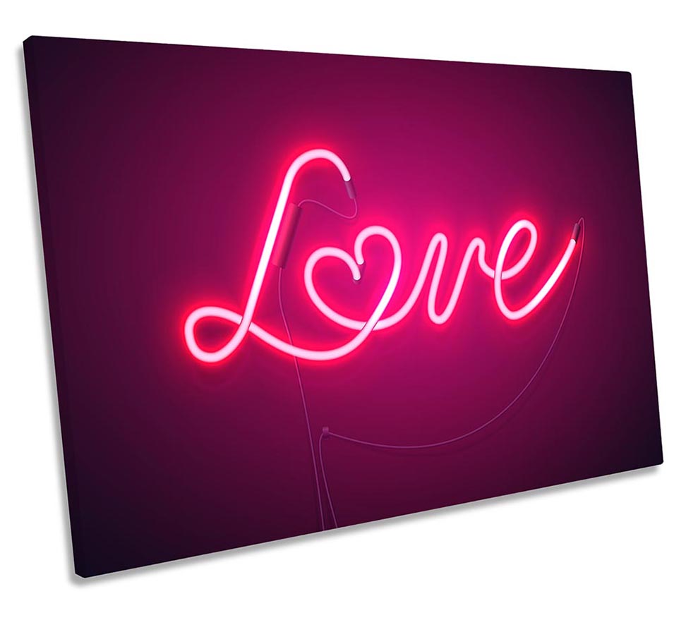 Neon Love Heart Pink