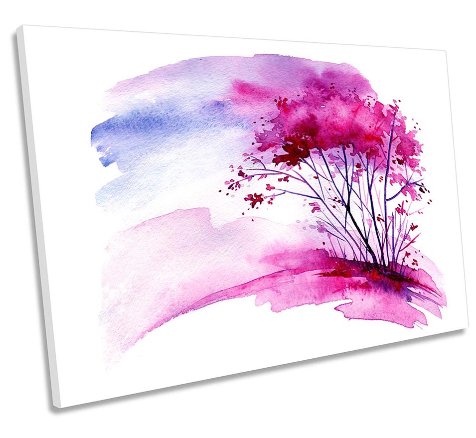 Pink Tree Floral Watercolour