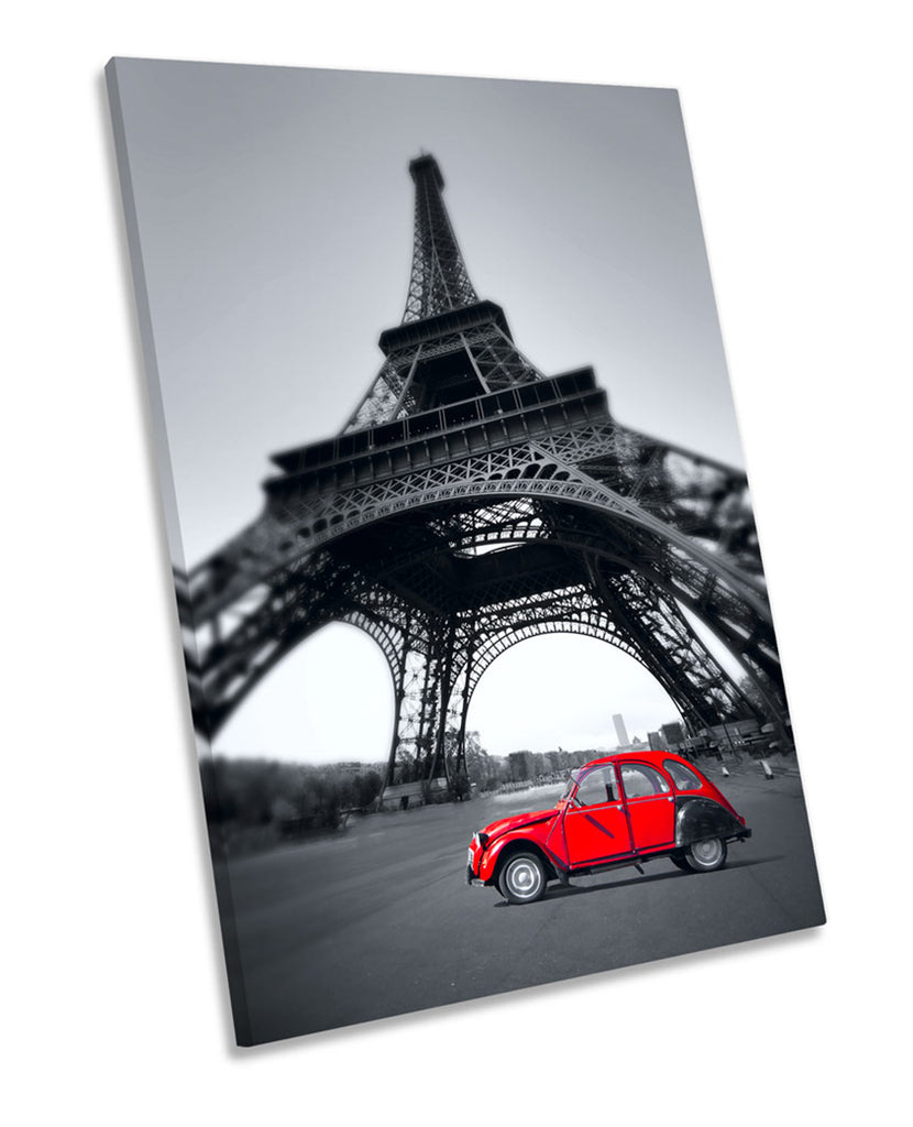 Eiffel Tower Red Car Paris