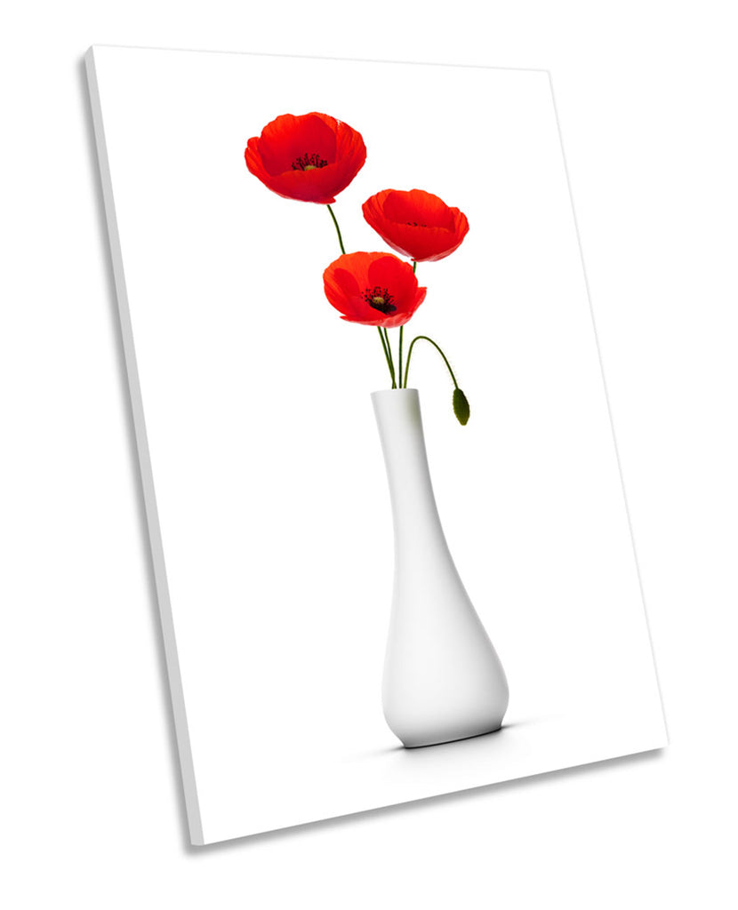 Red Poppy Flower Vase