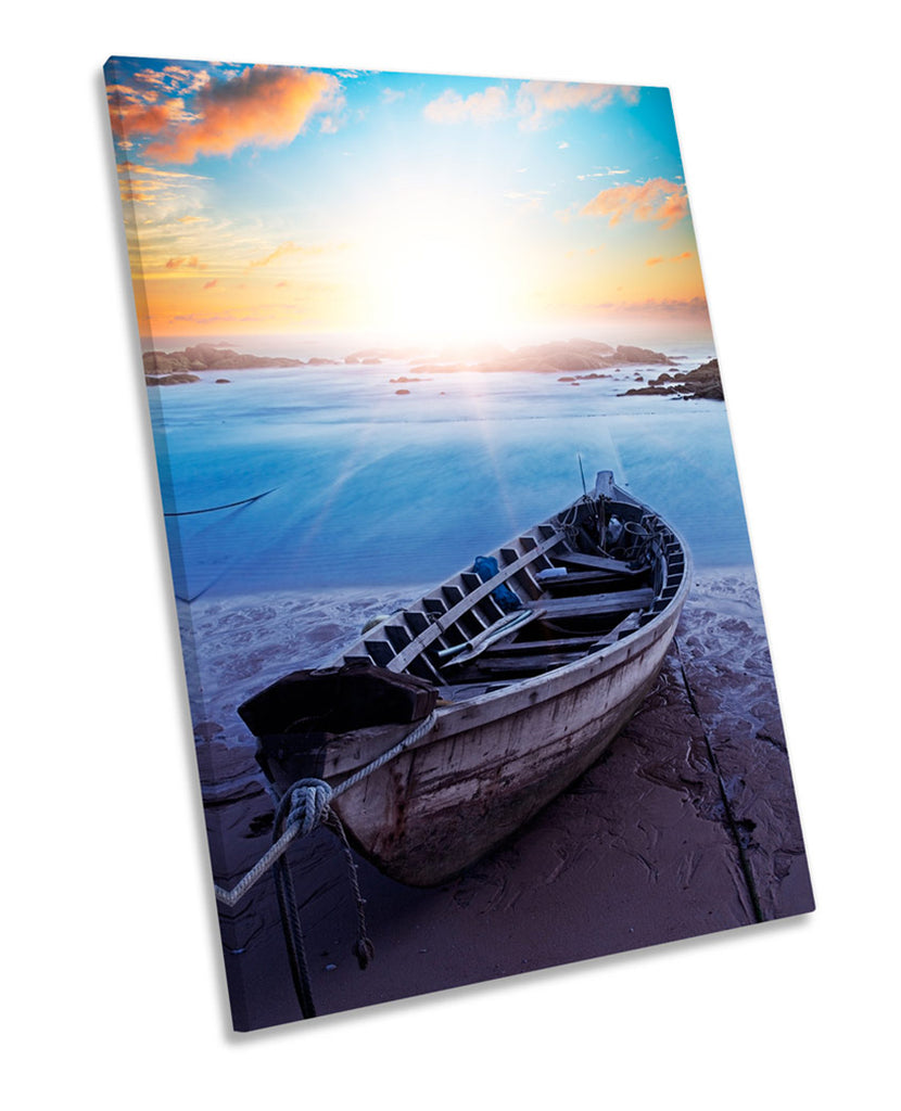 Beach Sunset Boat Seascape