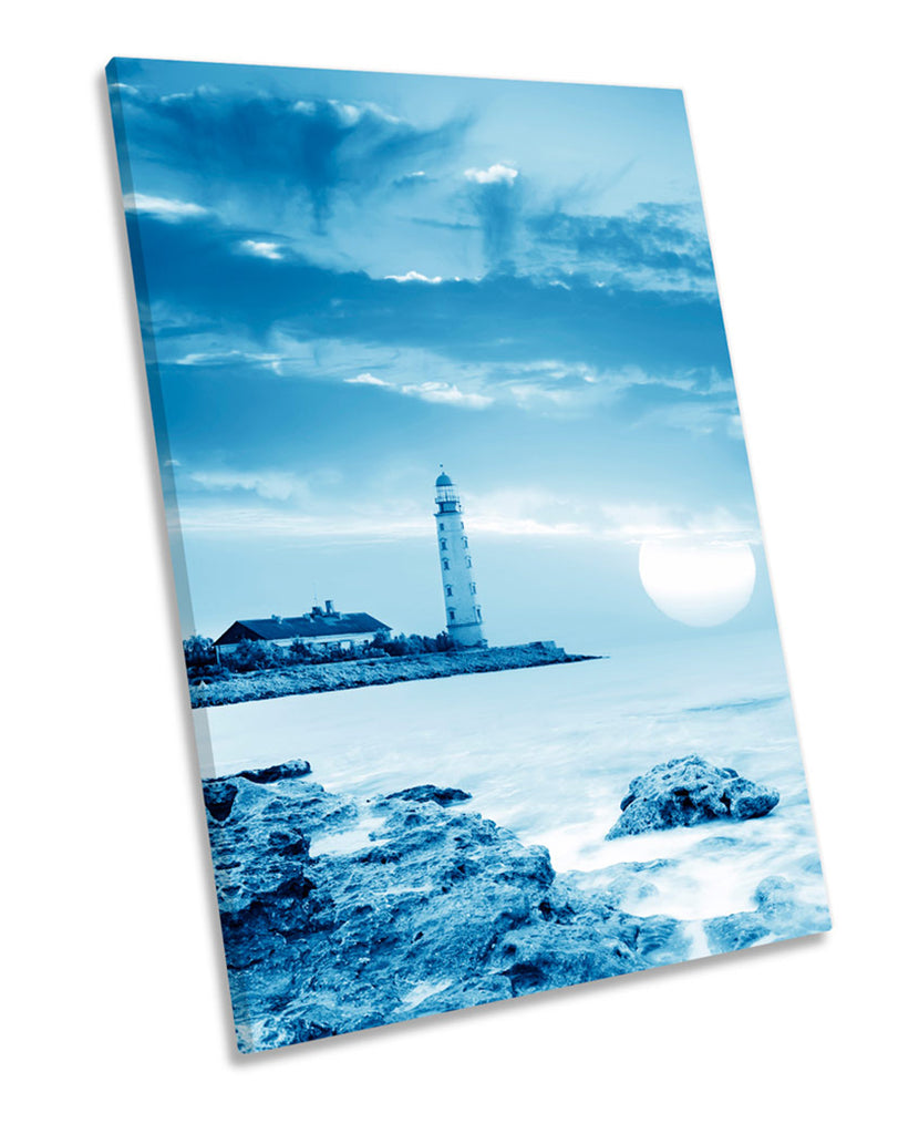Lighthouse Blue Sunset Sea