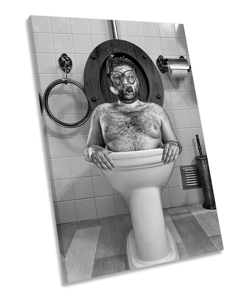 Weird Man Toilet B&W