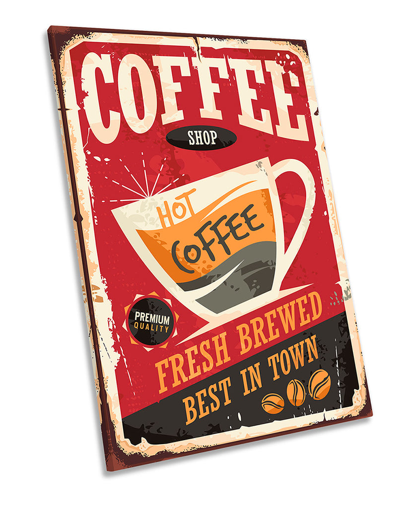Hot Coffee Retro Sign Red