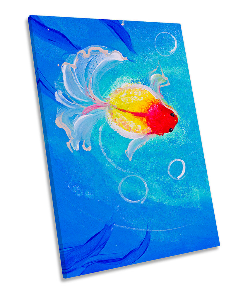 Goldfish in Water Blue