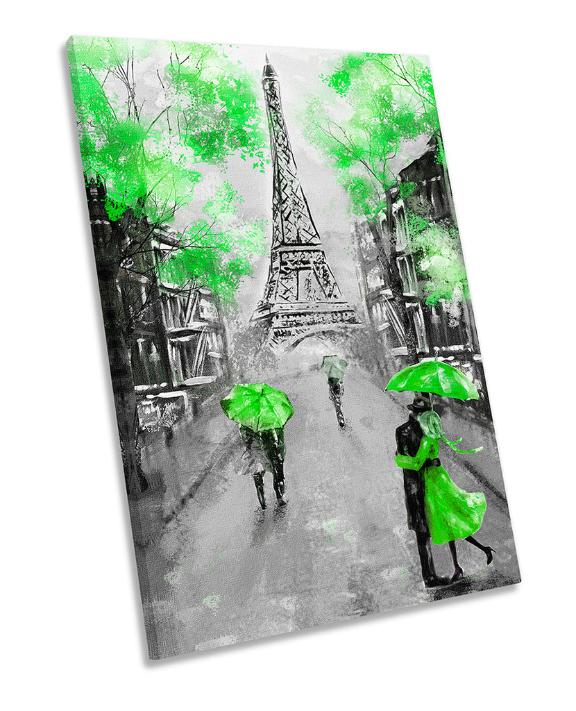 Eiffel Tower Paris Floral Green