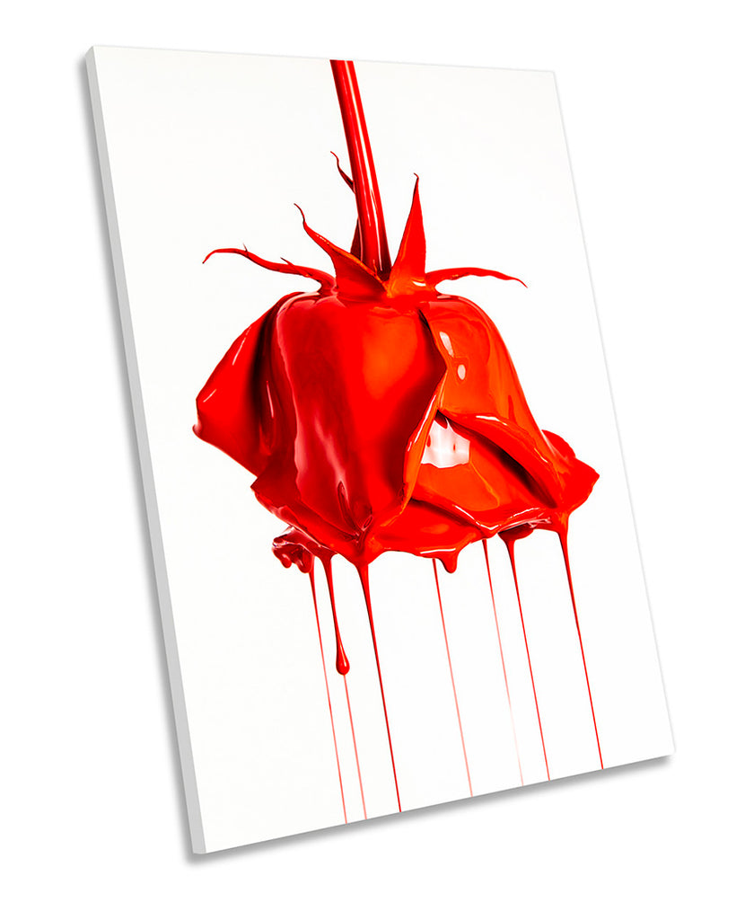 Rose Flower Paint Drip Red