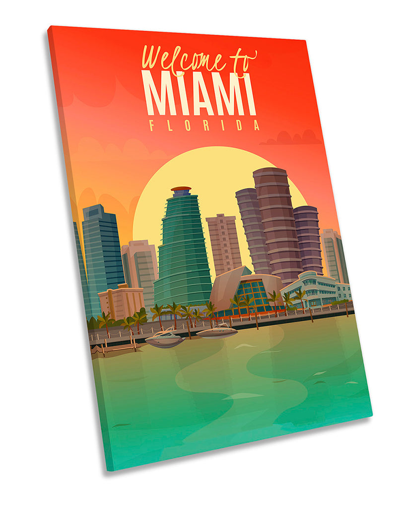 Miami Florida Art Deco Red