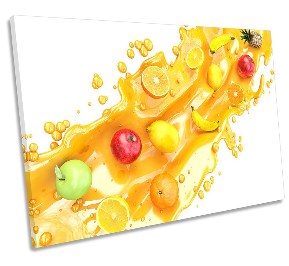 Fruit Juice Splash Slices Kitchen Orange