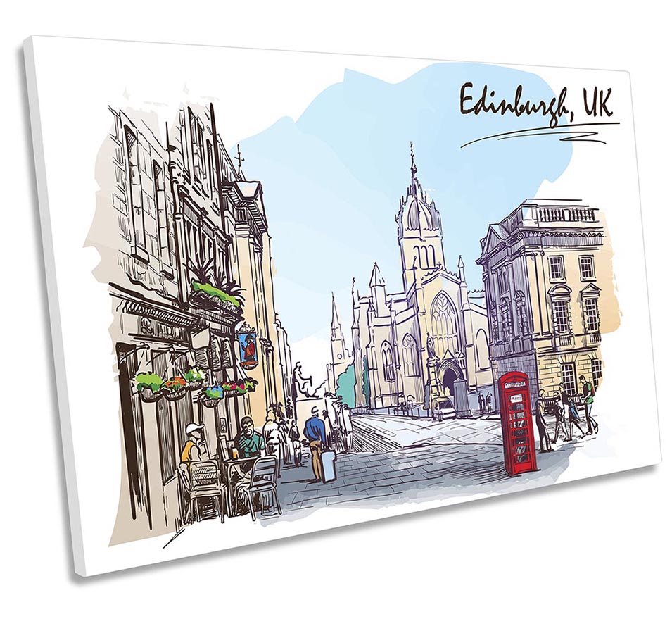 Edinburgh Sketch City Multi-Coloured