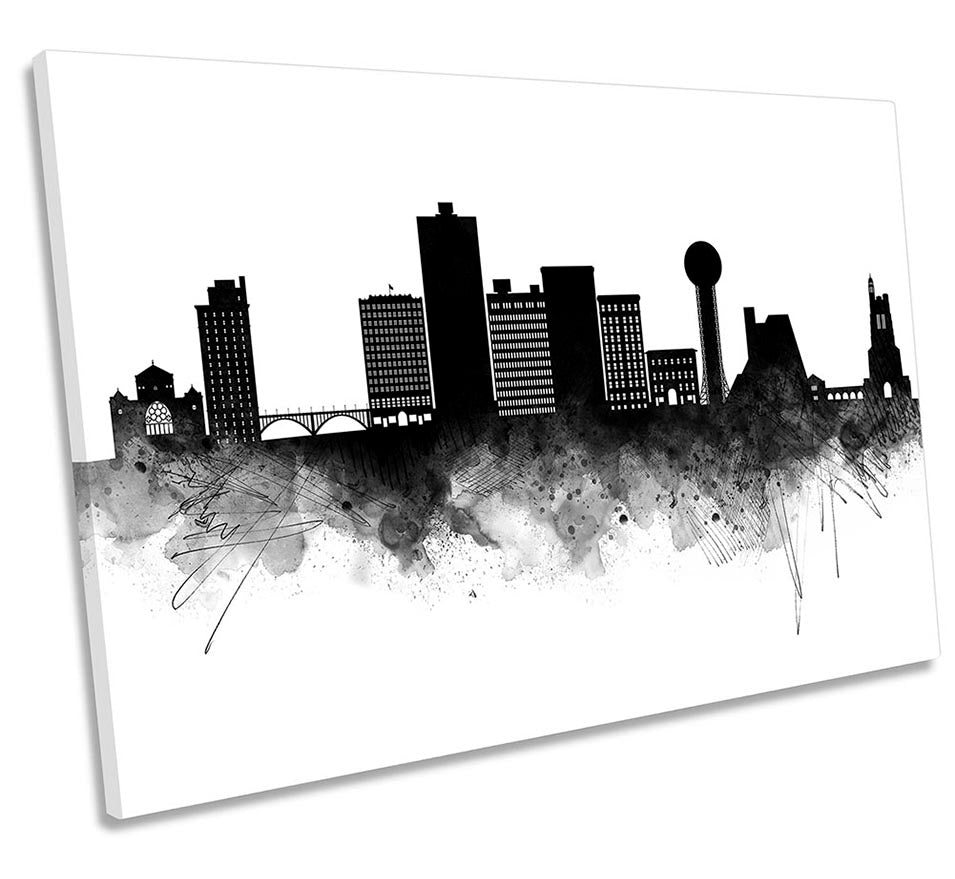 Knoxville Abstract City Skyline Black