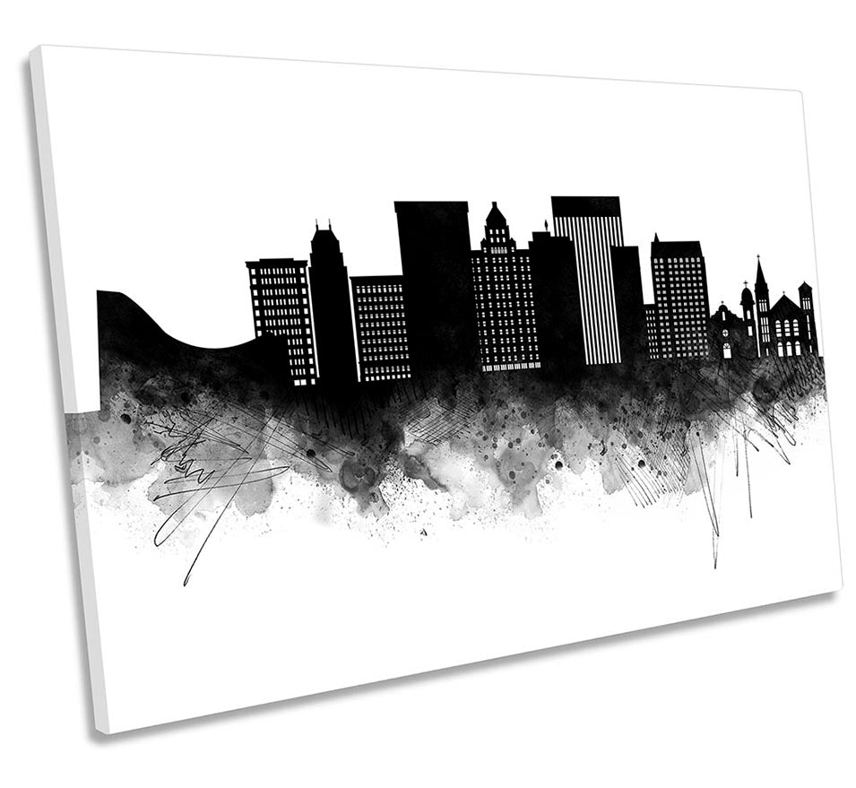 El Paso Abstract City Skyline Black