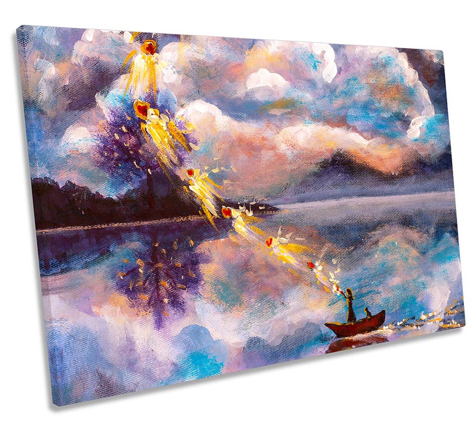 Fairy-tale Boat Landscape Wonderland Multi-Coloured