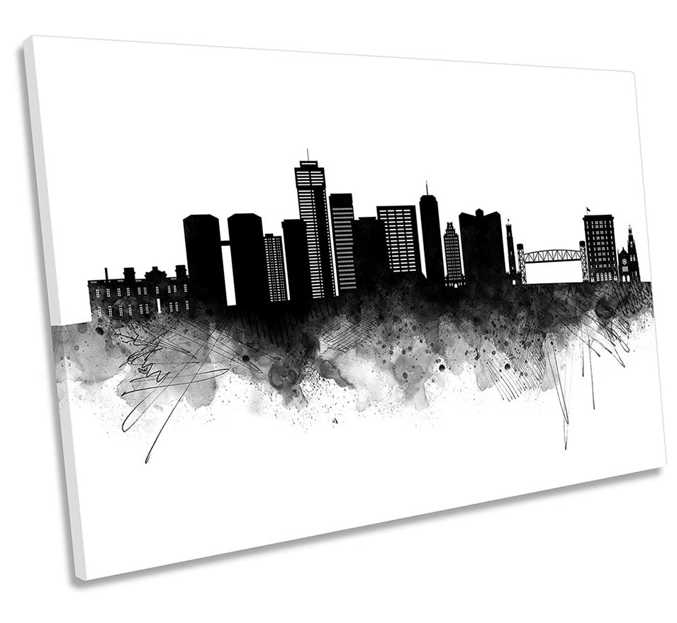 Hamilton Abstract City Skyline Black