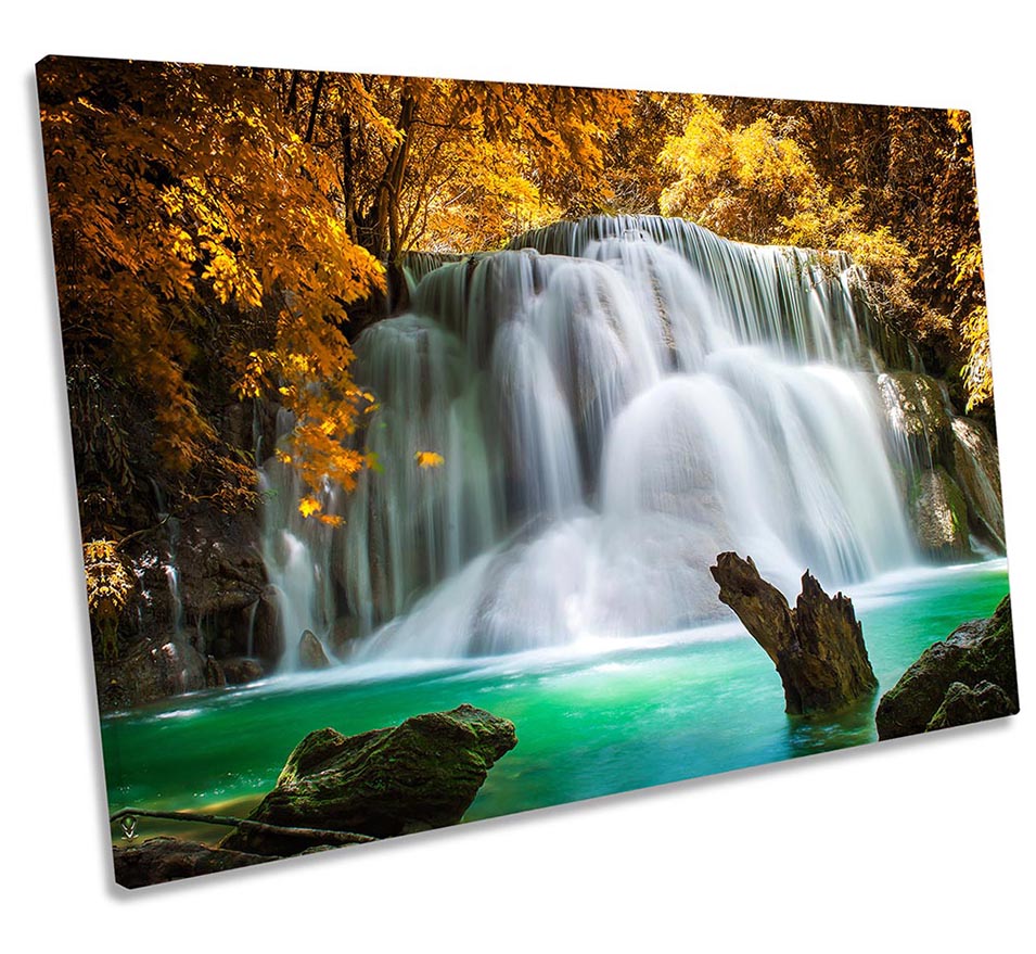 Tropical Forest Waterfall Orange