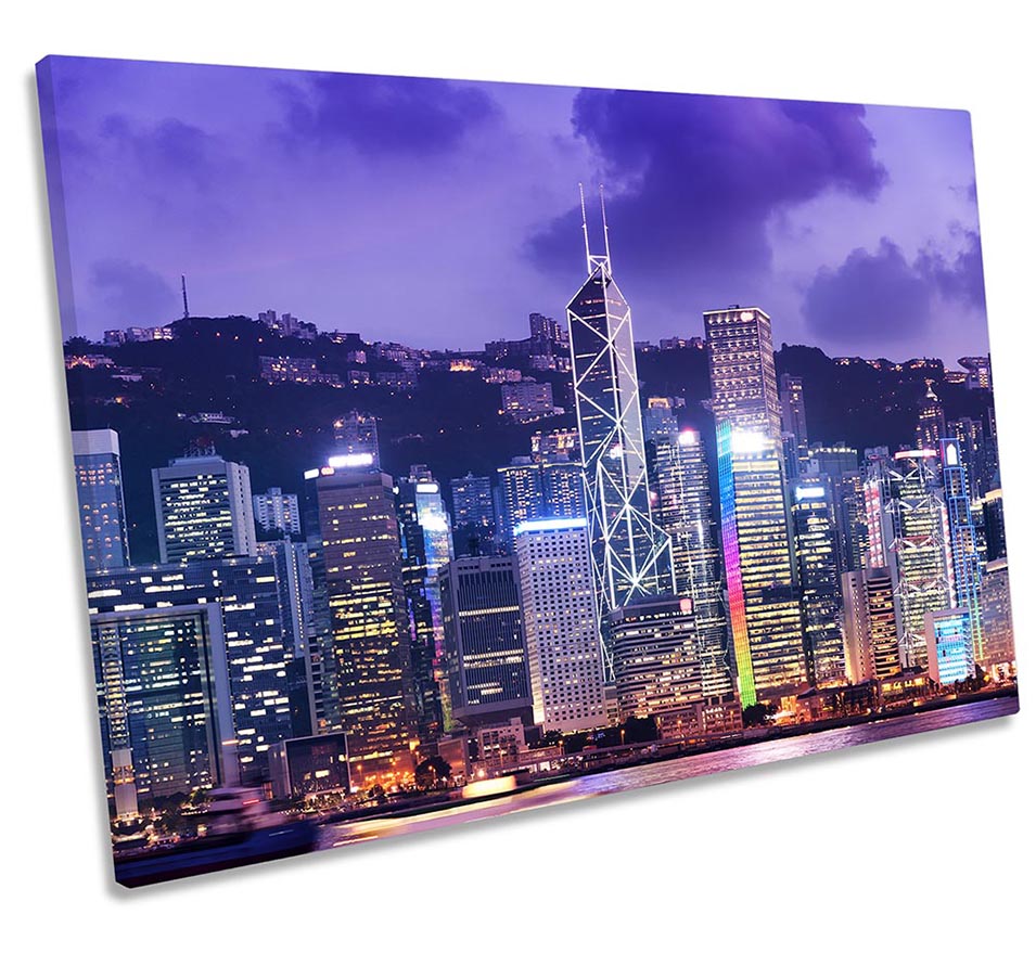 Hong Kong City Sunset Purple
