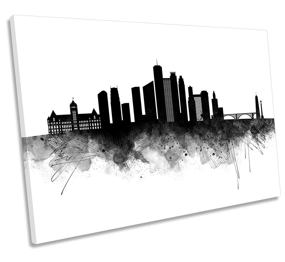 Minneapolis Abstract City Skyline Black