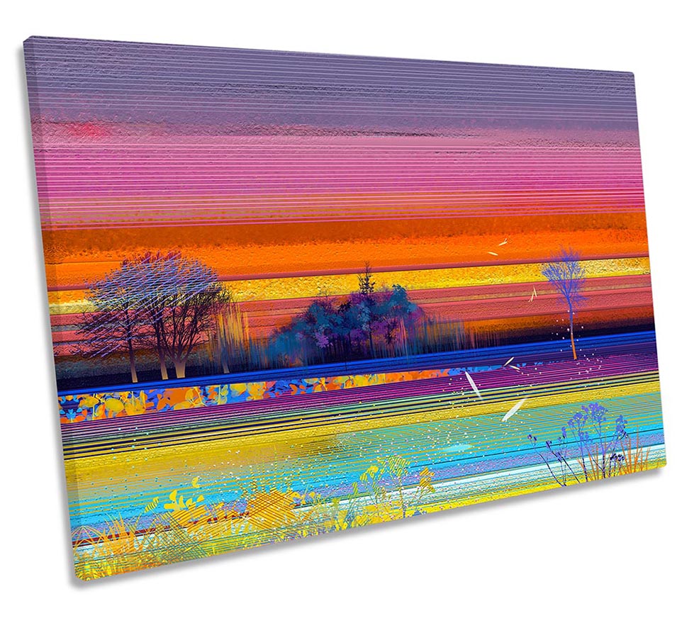 Landscape Abstract Modern Sunset Multi-Coloured