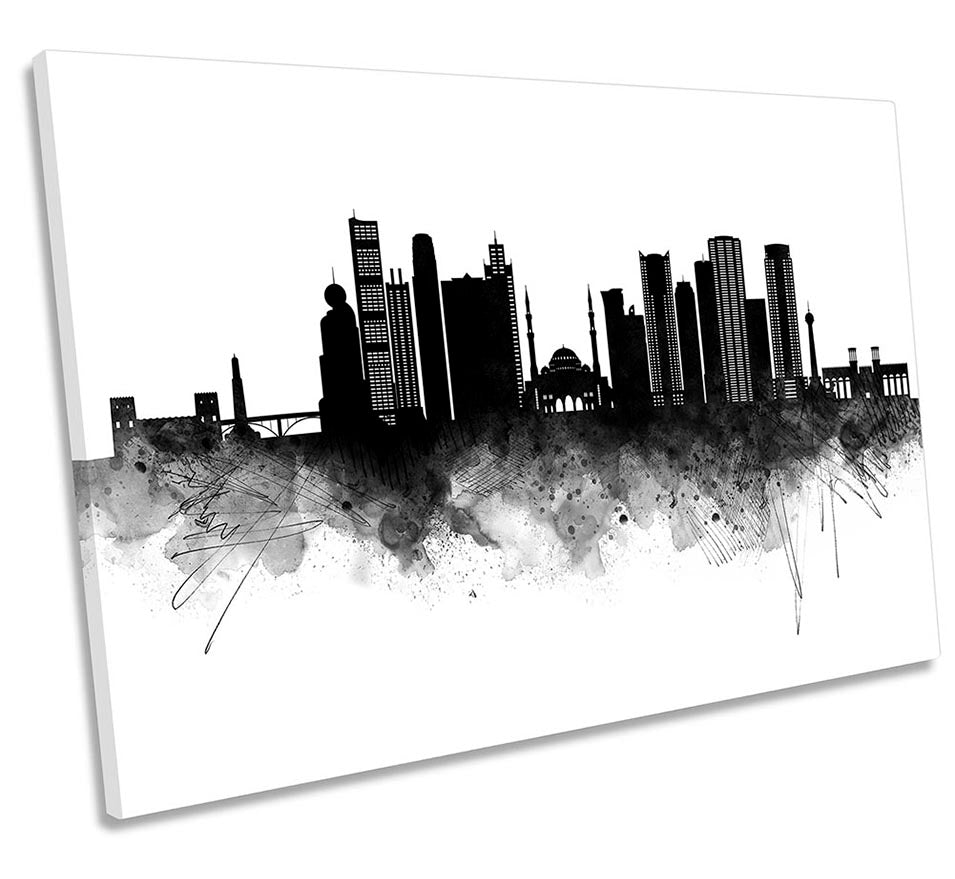 Sharjah Abstract City Skyline Black