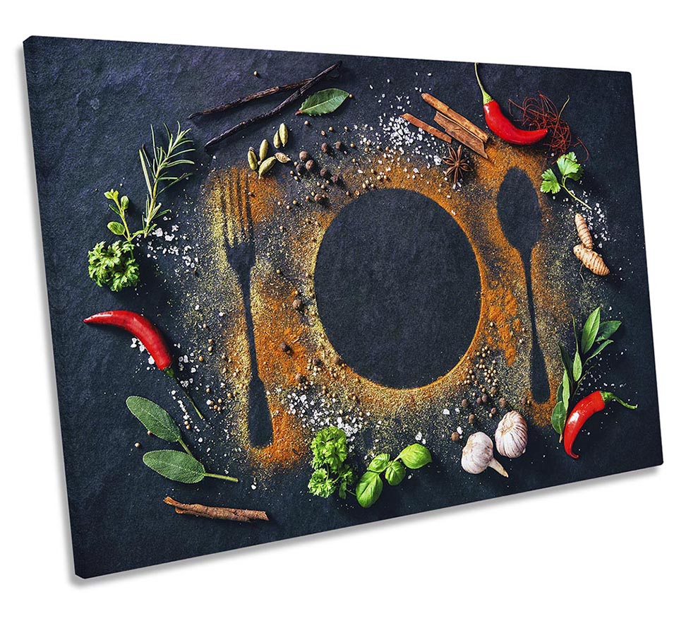 Food Spices Placemat Grey