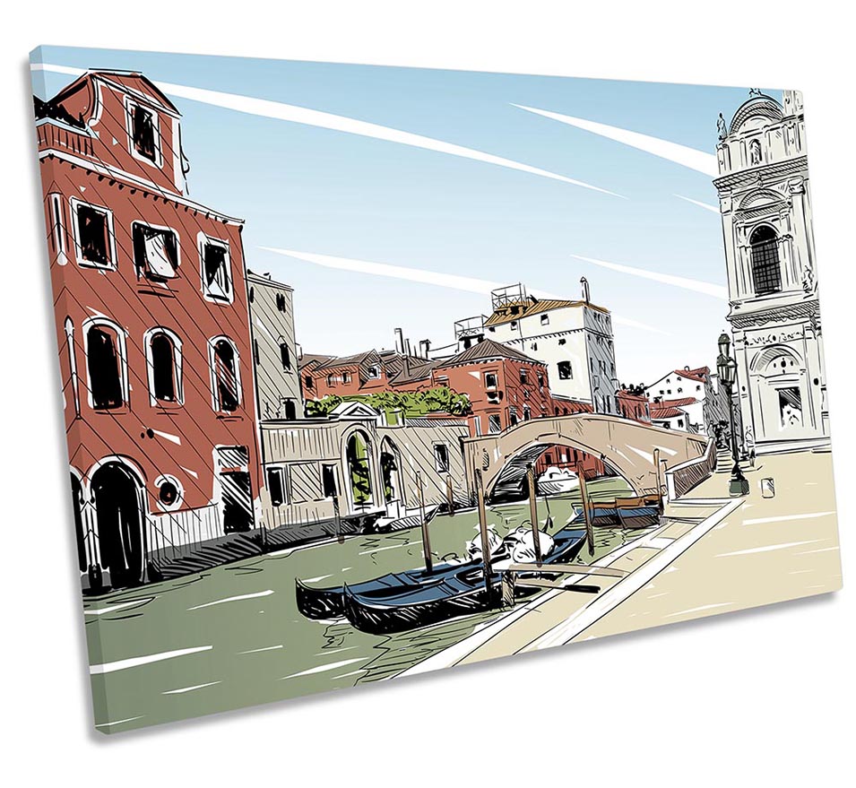 Venice Italy City Sketch Multi-Coloured