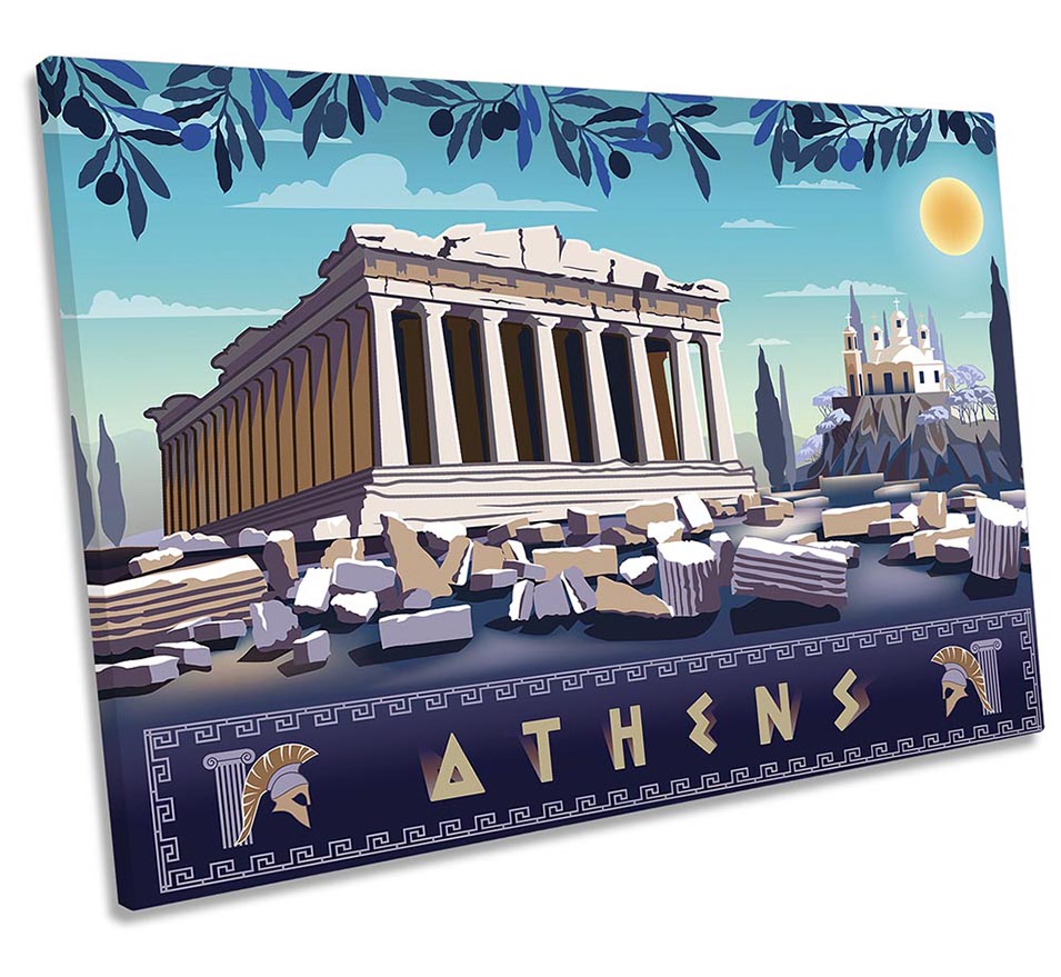 Athens Greece Acropolis Blue