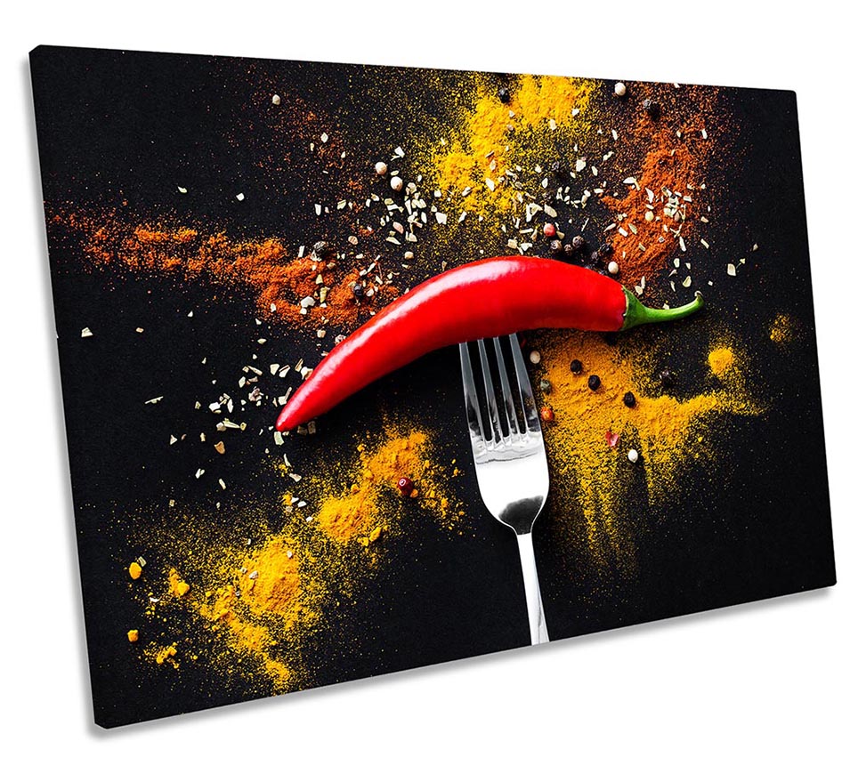 Hot Chilli Spices Fork Kitchen Red