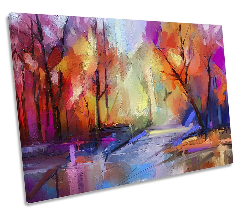 Abstract Forest Landscape Pink