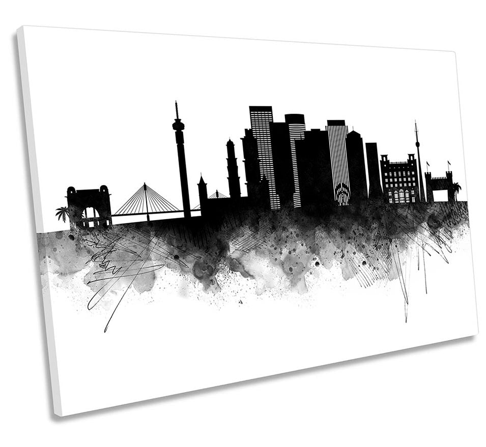 Johannesburg Abstract City Skyline Black