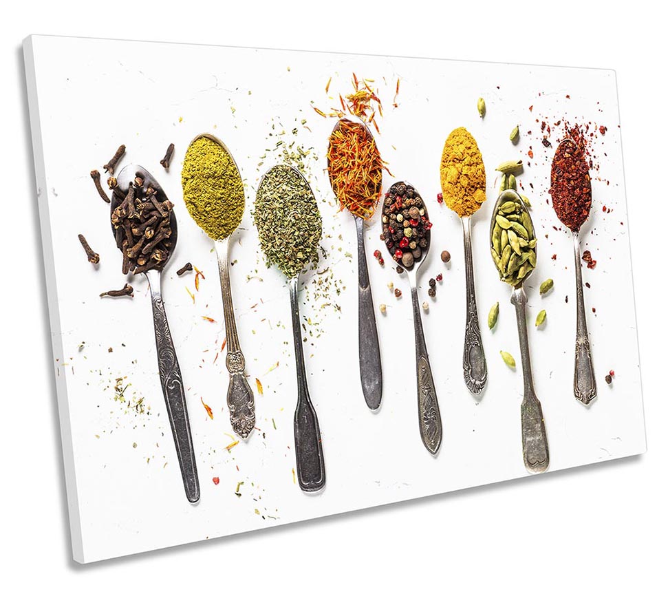 Spicy Spices Spoons Kitchen White