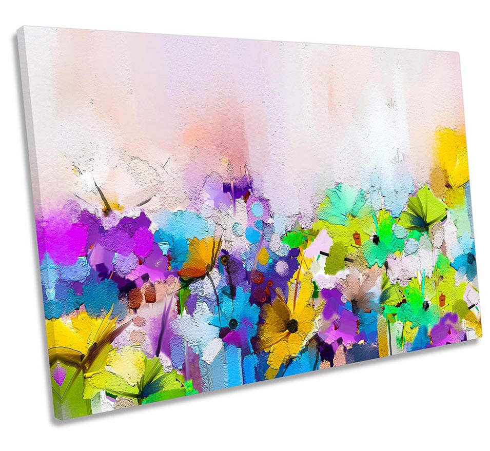 Abstract Flowers Floral Modern Multi-Coloured