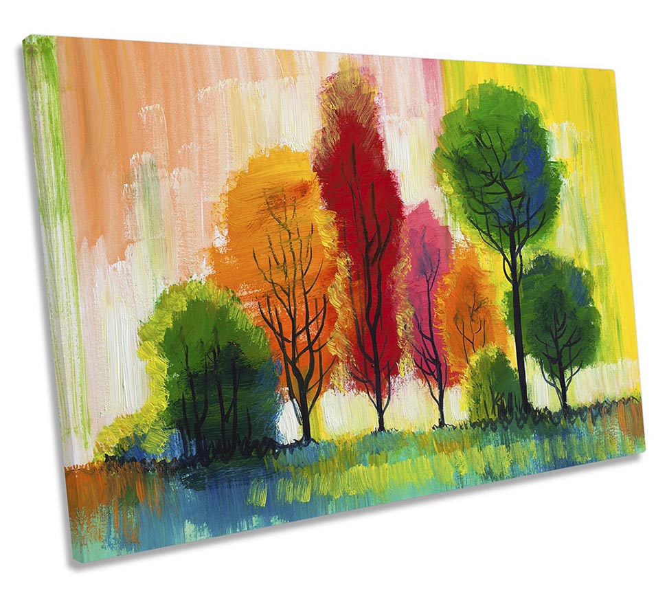 Trees Modern Painting Multi-Coloured
