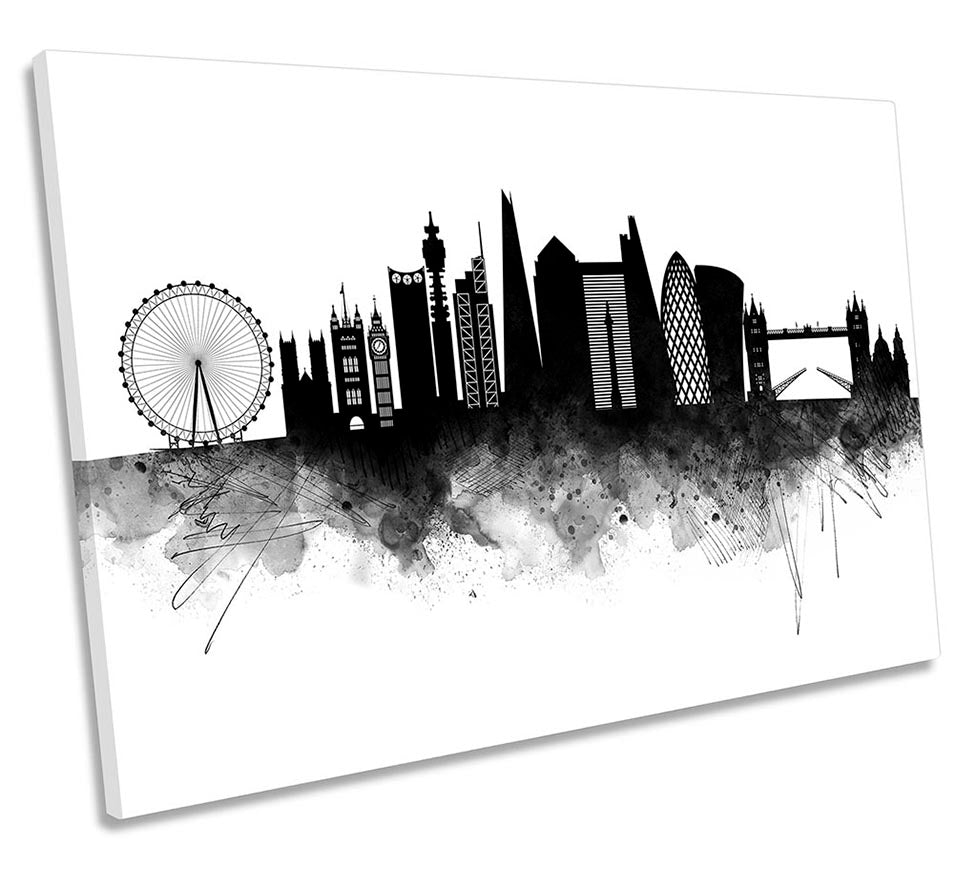 London Abstract City Skyline Black