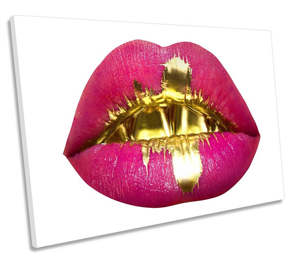 Fashion Lips Gold Modern Pink