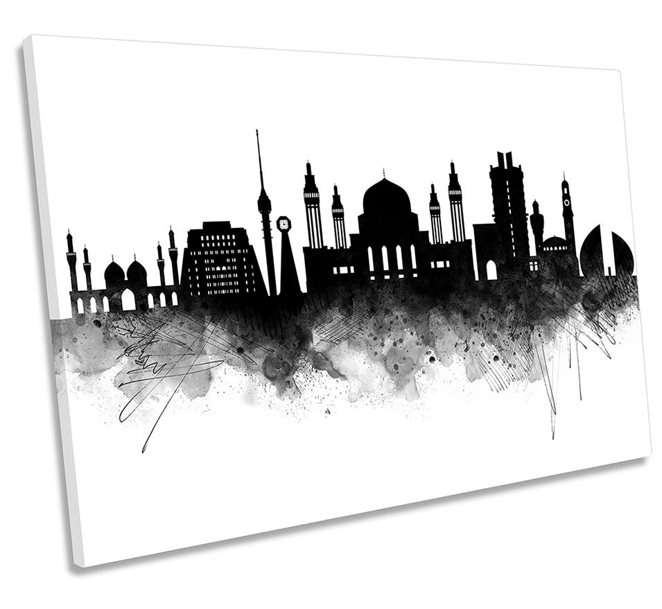 Baghdad Abstract City Skyline Black