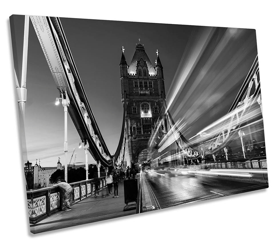 Tower Bridge London Traffic Black & White