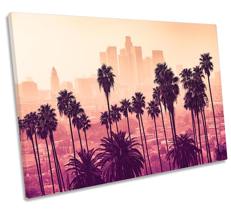 Los Angeles City Palm Trees Pink