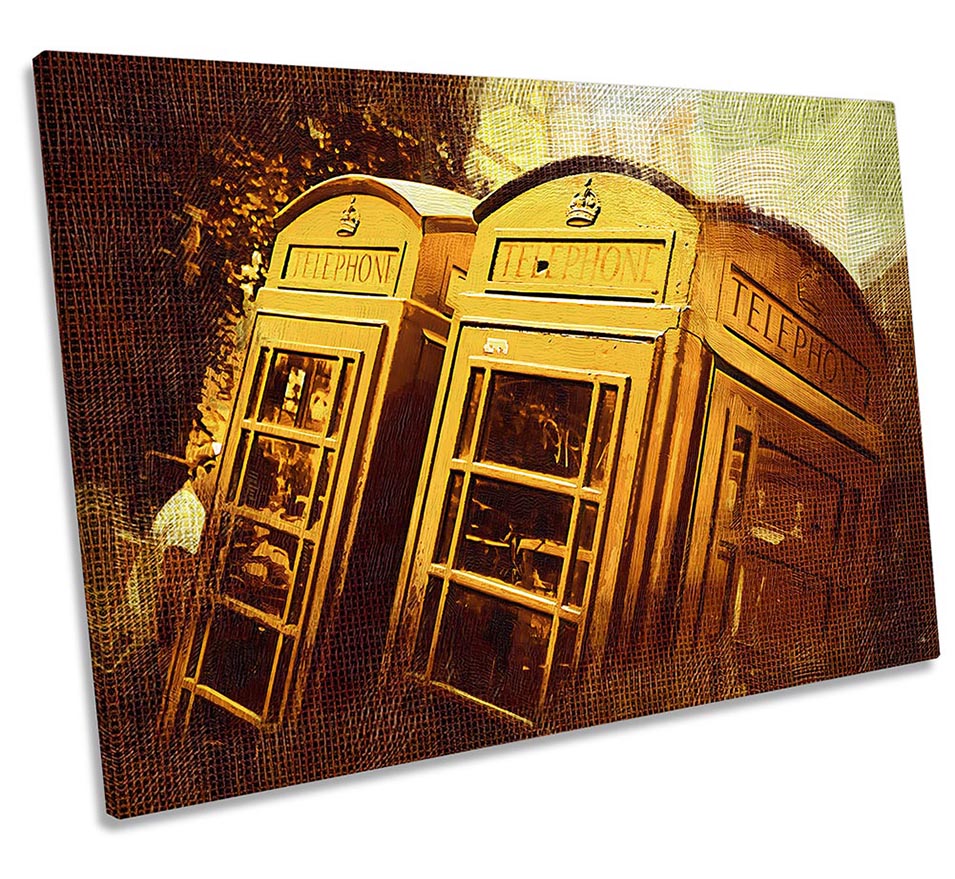 Iconic British Telephone Box Brown
