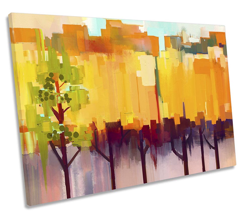 Abstract Floral Trees Orange