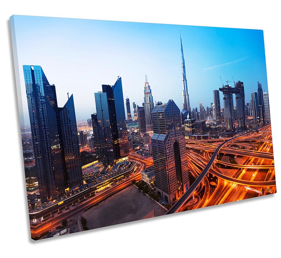 Dubai Cityscape Traffic Blue