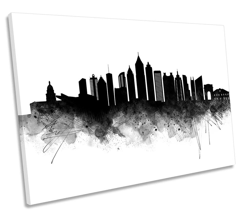 Atlanta Abstract City Skyline Black