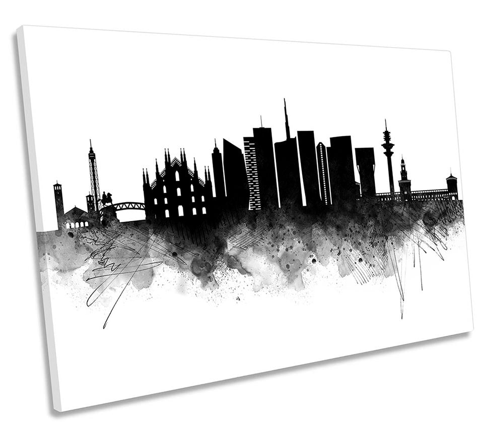 Milan Abstract City Skyline Black