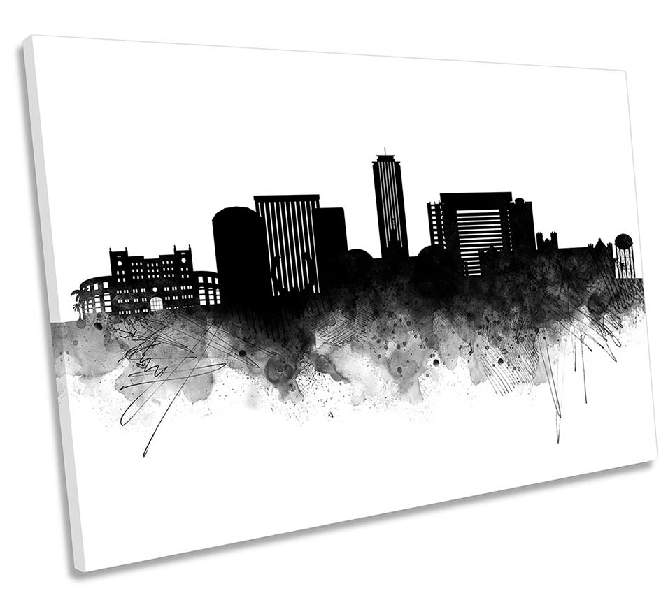 Tallahassee Abstract City Skyline Black