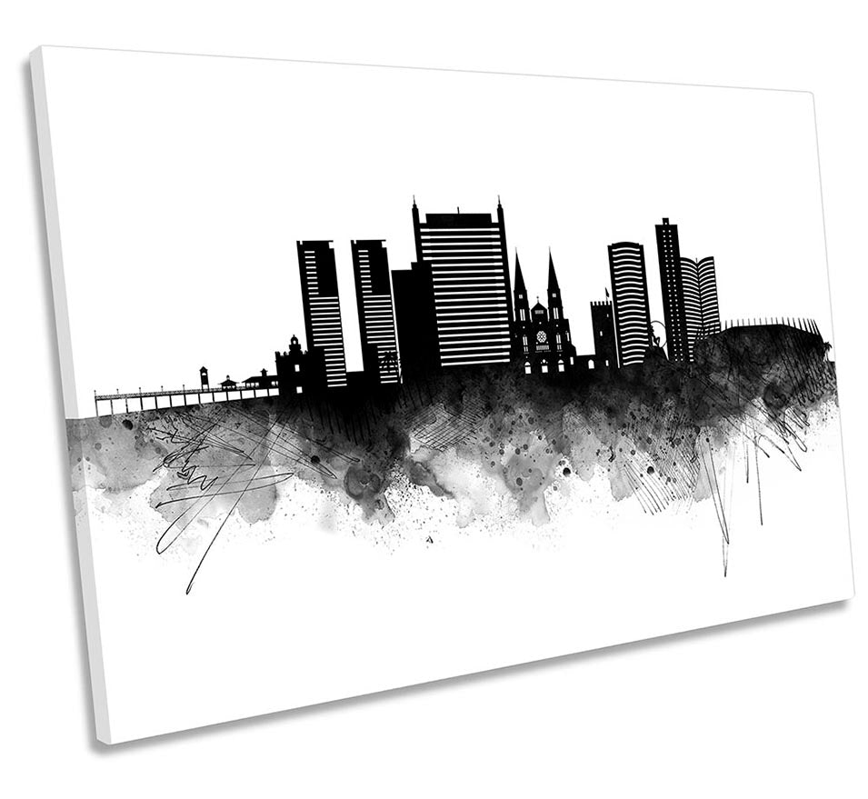 Fortaleza Abstract City Skyline Black